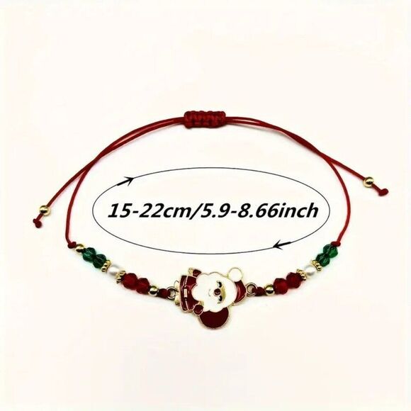 Woman's 6pcs Boho-Chic Christmas Bracelet Set with Festive Charms - Picture 3 of 3